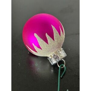 Christmas Ornament Christmas Pink Glitter Frosted Glass Ball Collectible